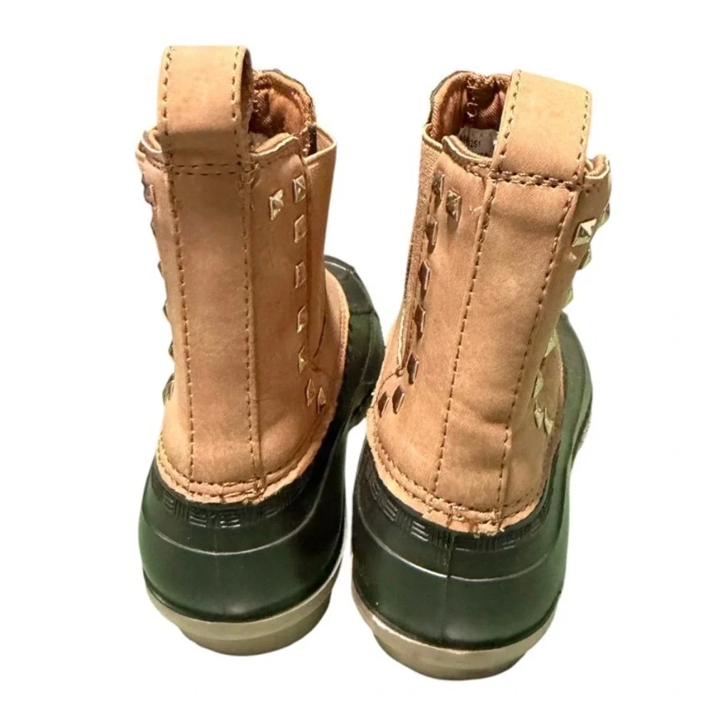 Steve Madden Size 6 Faux Leather Rubber Upper Rain Duck Boots